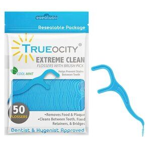 Trueocity Dental Flossers, Mint-Flavored, 50-Pcs.